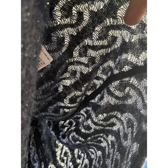 Knox Rose XXL Women’s Blue Metallic Sheer Fuzzy Knit Sweater Top Long Sleeve - Picture 5 of 7